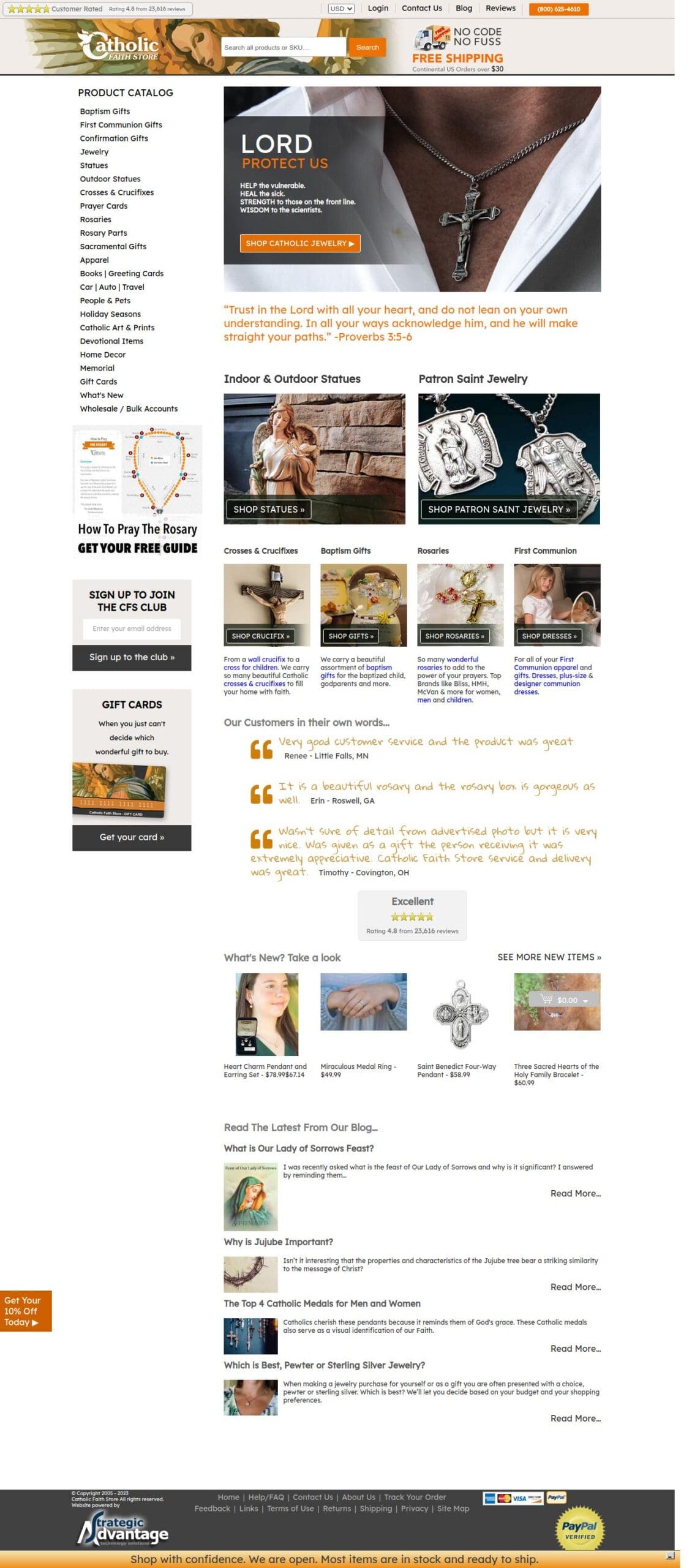 CatholicFaithStore.com homepage